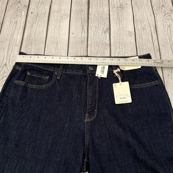 a.n.a-Tall Womens Mid Rise Slim Fit Bootcut Leg Dark Blue Jean Size 18 TALL - Picture 3 of 12